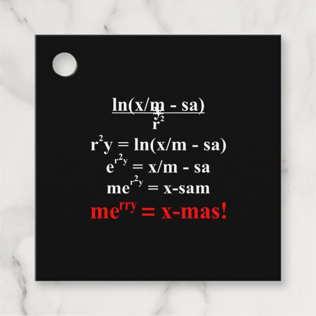 Math Equation Frohe Weihnachten Geschenkanhänger (Vorderseite)