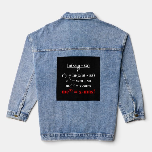 Math Equation Frohe Weihnachten Jeansjacke (Rückseite)