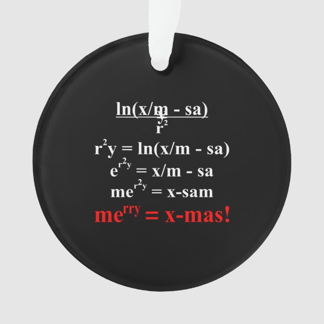Math Equation Frohe Weihnachten Ornament (Vorderseite)