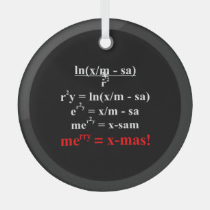 Math Equation Frohe Weihnachten Ornament Aus Glas