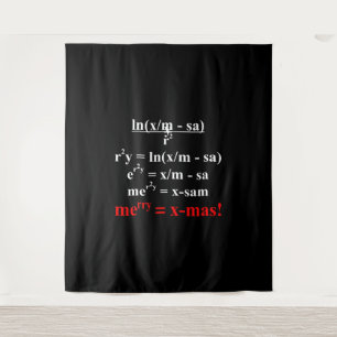 Math Equation Frohe Weihnachten Wandteppich