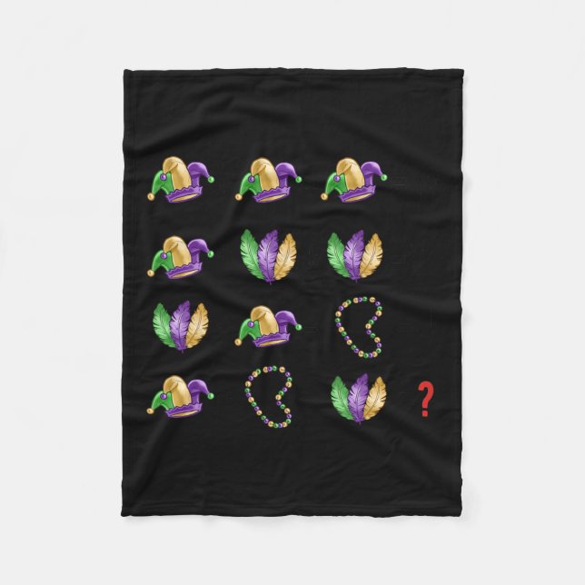 Math Equation Mardi Gras Beads Masken Lehrer Stude Fleecedecke (Vorderseite)
