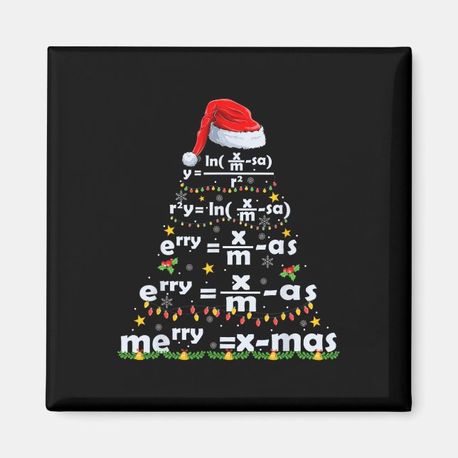 Math Equation Merry X-mas Funny Math Lehrer Chris Magnet (Vorne)
