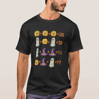 Math Equation Pumpkin Ghost Hexe Bat Halloween T-Shirt