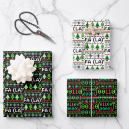 Math Fa La - Christmas Carol Ugly Sweater Style Geschenkpapier Set