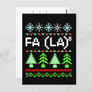 Math Fa La - Christmas Carol Ugly Sweater Style Postkarte