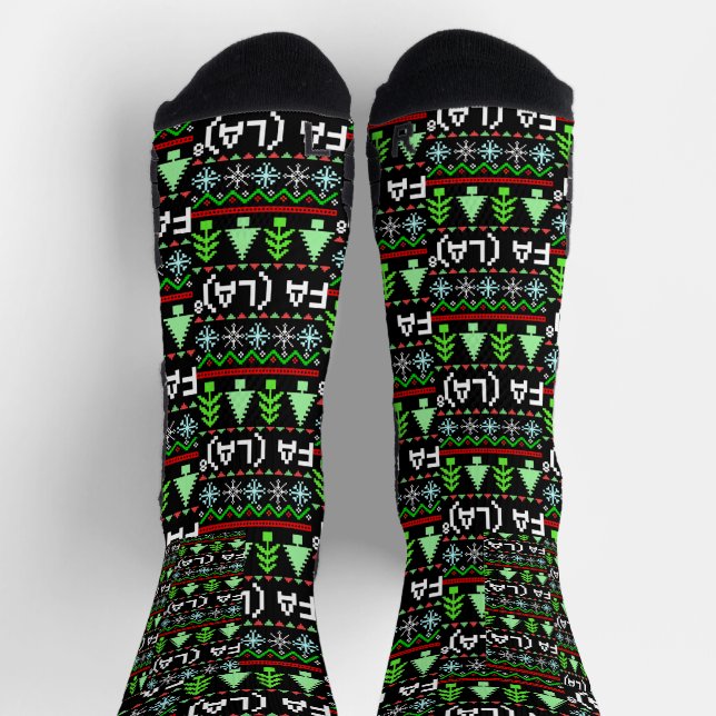Math Fa La - Christmas Carol Ugly Sweater Style Socken (Oben)