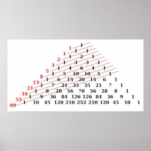 MATH Fibonacci Zahlen Pascals Dreieck Poster