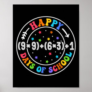 Math Formel Glücklich 100 Tage Schule Lustige Math Poster