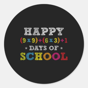 Math Formula 100 Days Of School Kid Boys Girls Tea Runder Aufkleber