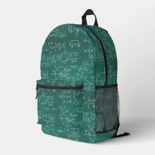Math Formulas Geek Green Bedruckter Rucksack