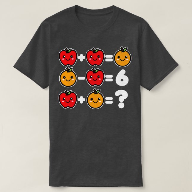 Math Games Kawaii Äpfel und Orange T-Shirt (Design vorne)