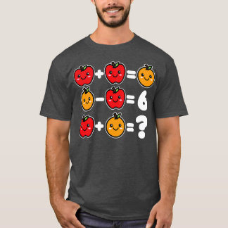 Math Games Kawaii Äpfel und Orange T-Shirt