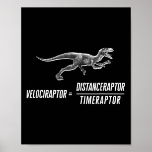 Math Geek Dinosaur Velociraptor Gleichung V2 Poster
