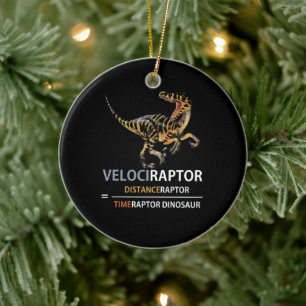 Math Geek Dinosaur Velociraptor Keramik Ornament