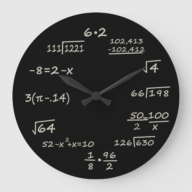 Math Geek Große Wanduhr (Vorderseite)