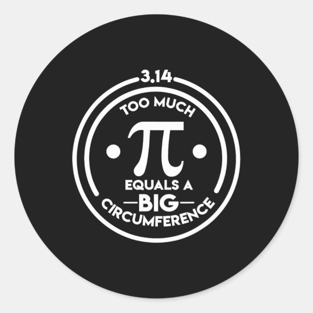 Math Geek Pi Day Large Circumference Runder Aufkleber (Vorderseite)