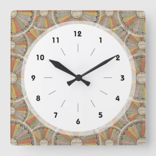 Math Geek's Vintage Multiplication Tables Quadratische Wanduhr