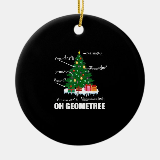 Math Geometry Christmas Tree Teacher Family Matchi Keramik Ornament (Vorne)