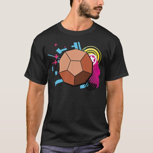 Math Geometry Geometric Dodecahedron Isometric 2d T-Shirt (Vorderseite)