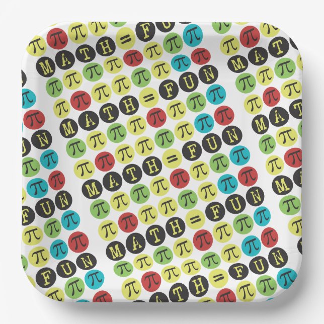Math gleicht Fun Funny Funny Mod Pi Paper Plate Pappteller (Vorderseite)
