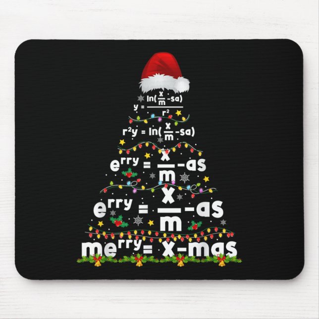 Math Gleichung Frohe Weihnachten Saison Lehrer Wei Mousepad (Vorne)