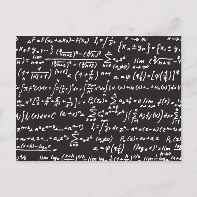 Math-Gleichungen für Blackboard Postkarte (Vorderseite)