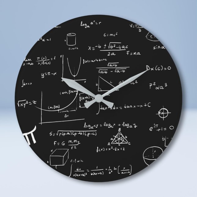 Math-Gleichungen in der Black School Große Wanduhr (Von Creator hochgeladen)