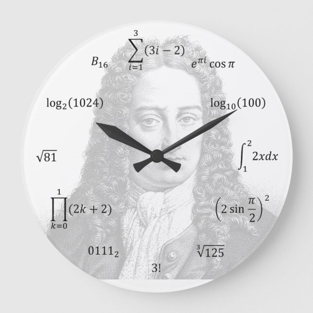 Math-Gleichungen und Notationen Große Wanduhr (Vorderseite)