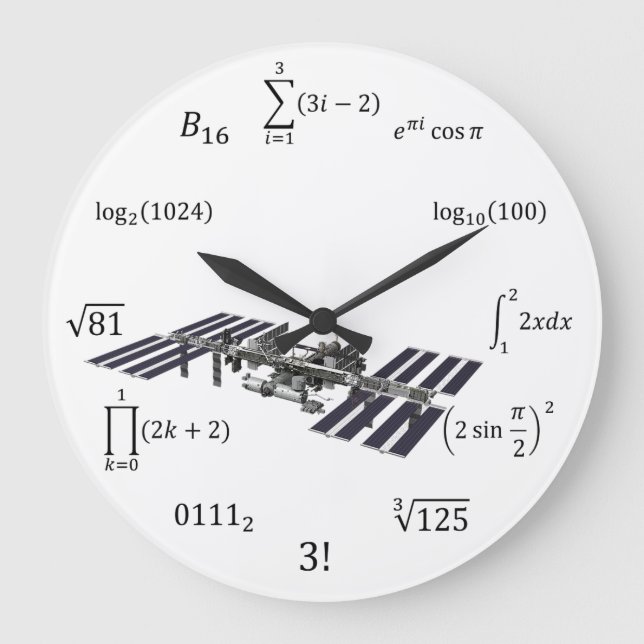 Math-Gleichungen und Notationen Große Wanduhr (Vorderseite)