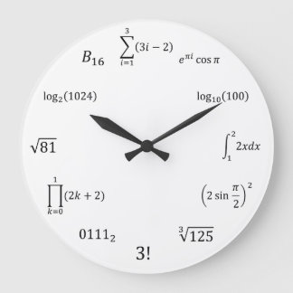 Math-Gleichungen und Notationen Große Wanduhr