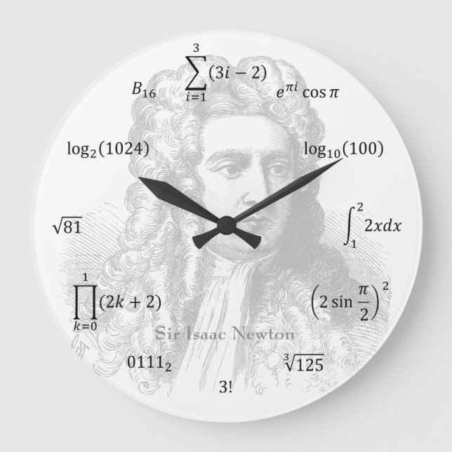Math-Gleichungen und Notationen Große Wanduhr (Vorderseite)
