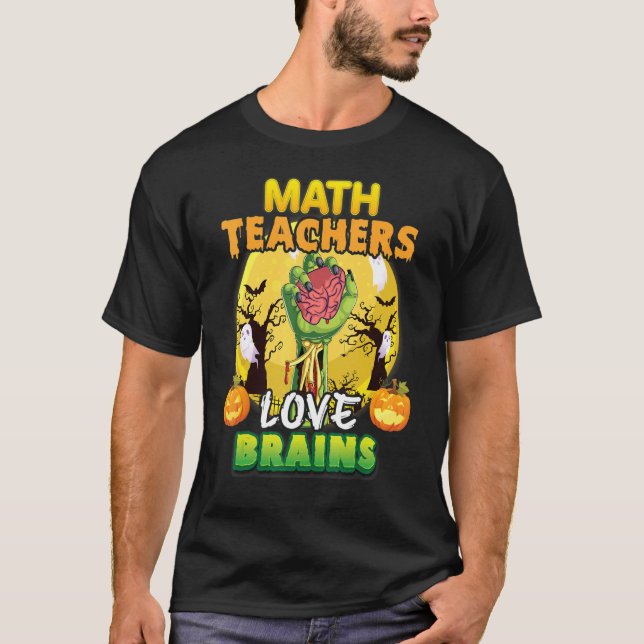 Math Grade Lehrer Liebe Brains Horor Pumpkin Creme T-Shirt (Vorderseite)