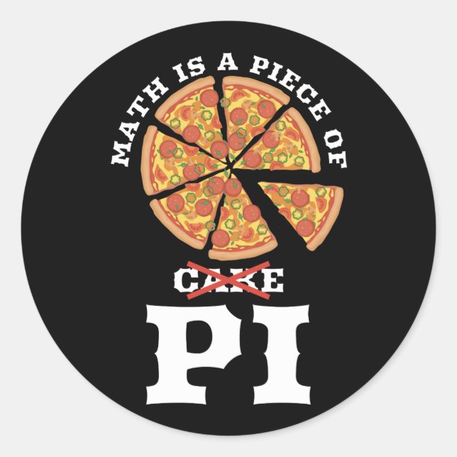 Math Is A Piece Of Cake Apple Pi Happy Pi Day Gift Runder Aufkleber (Vorderseite)