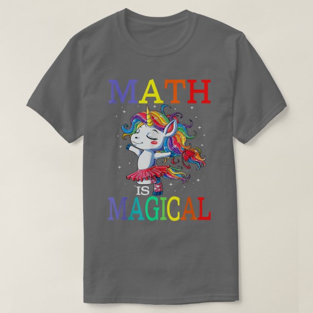 Math Is Magical Unicorn Back To School  T-Shirt (Design vorne)