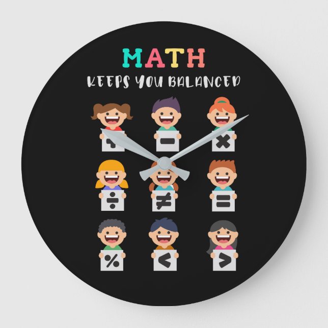 Math keeps you balanced große wanduhr (Vorderseite)