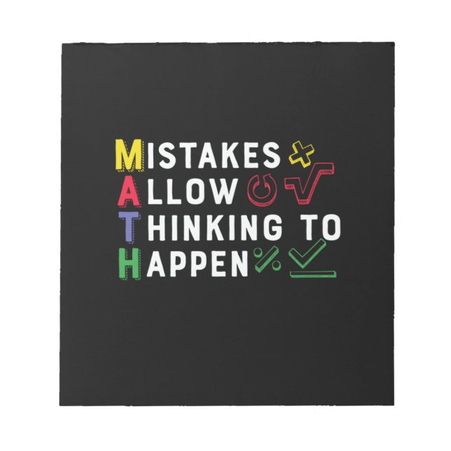 Math Lehrer Math Zulassen Happen Notizblock (Vorderseite)