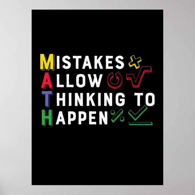 Math Lehrer Math Zulassen Happen Poster (Vorne)