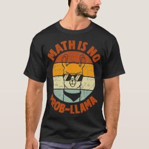 Math Llama Mathelehrer Mathematiker Retro Vintage T-Shirt