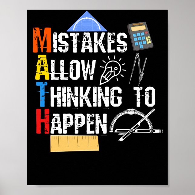 Math. Mistakes Allow Thinking To Happen Poster (Vorne)