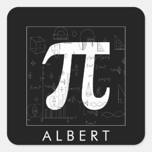 Math Monogram - Pi Symbol Quadratischer Aufkleber