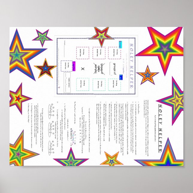 MATH.MULT.133 HOLEY HELPER POSTER.STARS POSTER (Vorne)