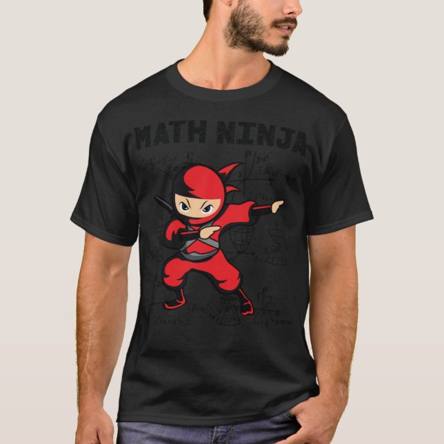 Math Ninja Mathematics Mathematiker Lehrerin Hexe T-Shirt (Vorderseite)