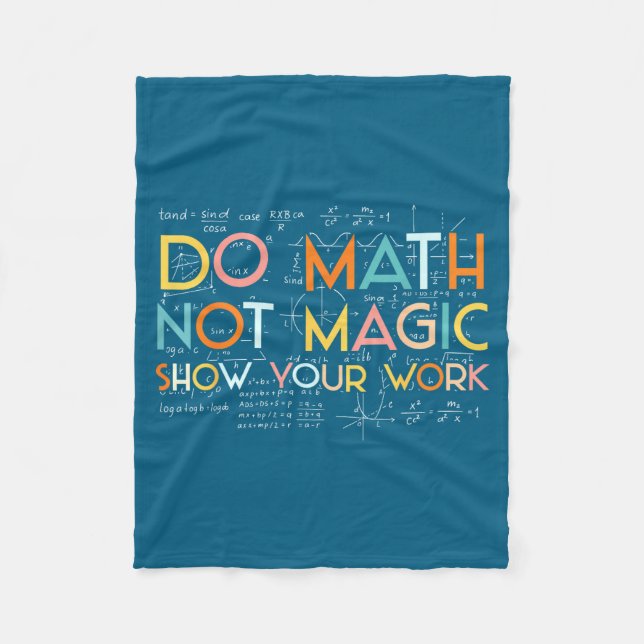 Math Not Magic Rechenarbeit Illustration Fleecedecke (Vorderseite)