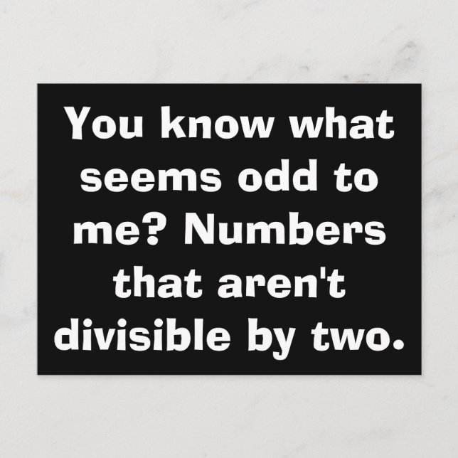 Math Odd Postcards Postkarte (Vorderseite)