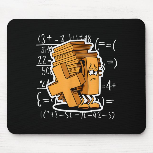 Math Overload Funny Equation Cartoon  Mousepad (Vorne)