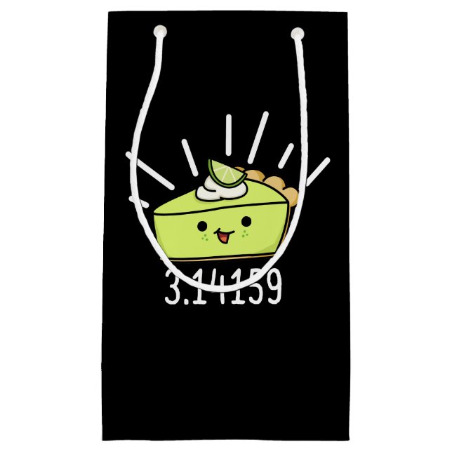 Math Pi Number Funny Pie Pun Dark BG Kleine Geschenktüte (Vorderseite)