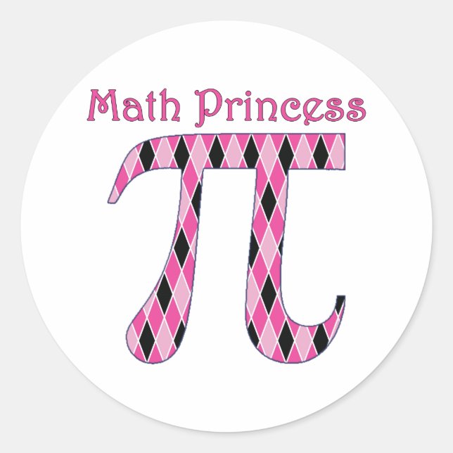 Math Princess Pink und Black.png Runder Aufkleber (Vorderseite)