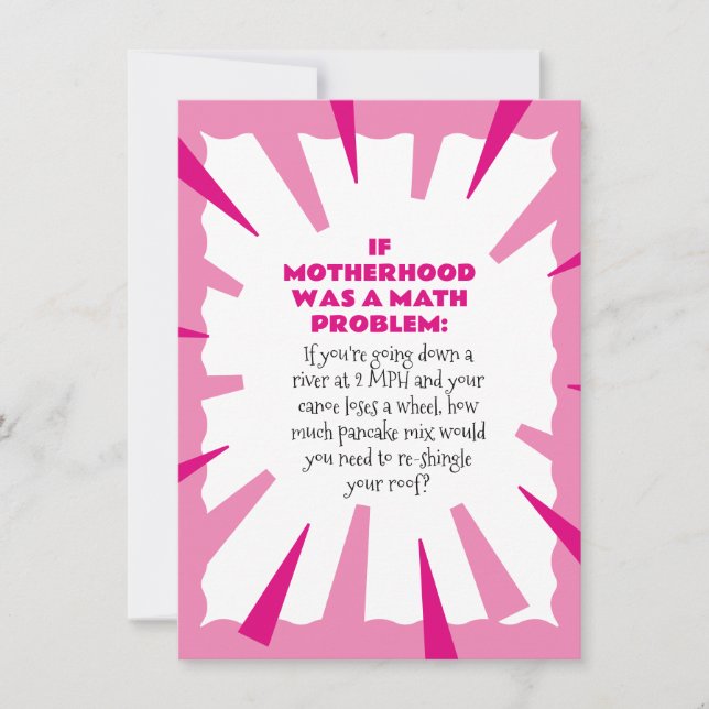 Math-Problem-Karte der Mutter am Sonntag (Vorderseite)