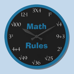 Math Problem Ordroom Clock - Math Rules Große Wanduhr